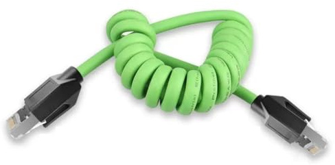 IJSDNVJNDX CAT6A Gigabit Shielded Spring Network Cable 8Pin RJ45 Servo Spiral Ethernet Wire CTA6A Industrial Line 5M