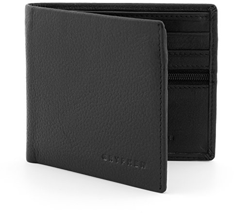 Gryphen Men's RFID Blocking Genuine Leather Wallet (Black)