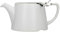 London Pottery Company 43220 - Tetera ovalada con infusor para té suelto, gres., gres, satén blanco, 3 Cup Loose Leaf Teapot