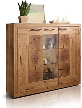moebel-eins Winston II Highboard, Material Massivholz, Wildeiche geölt