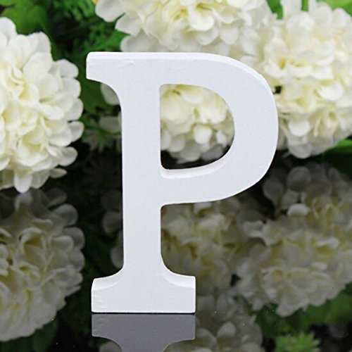 Freeas Dekorative Holz Buchstaben, hängende Wand 26 Buchstaben aus Holz Alphabet Wand Buchstaben für Kinder Baby Name Mädchen Schlafzimmer Hochzeit Geburtstag Party Home Decor-Briefe (P)