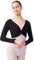 tanzmuster ® Ballettjacke Mädchen Langarm - Mia - aus sehr weichem Baumwollstoff Ballett Top zum Reinschlüpfen in schwarz, Größe 104/110