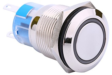 Keenso 19mm 12 V Auto Power Metall Druckschalter wasserdicht Schalter 1NO1NC Angel Augen LED-Schalter Schalter im Auto