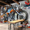 Fototapete Motorrad Vlies Tapete Wohnzimmer Schlafzimmer Fotowand Super Qualität Wandtapete Moderne Dekoration für Büro und Gästezimmer Kinderzimmer 250x175cm