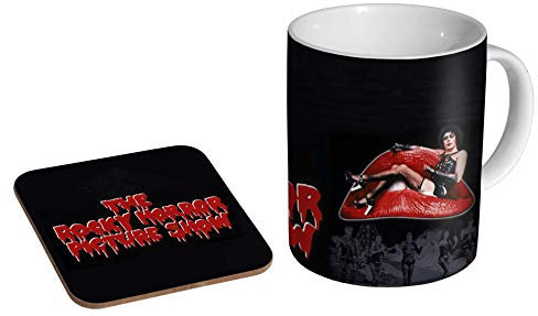 mugmart Keramik-Kaffeetasse und Untersetzer, Motiv: The Rocky Horror Picture Show, 325 ml, Keramik, Tasse, Kaffeetassen-Set mit Untersetzer