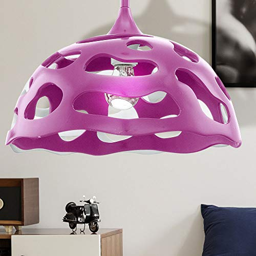 etc-shop Design Hänge Leuchte Küchen Tisch Decken Pendel Lampe lila gelöchert