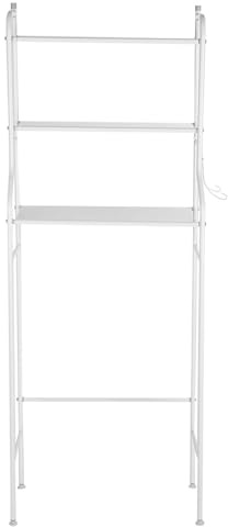 Ejoyous Étagère de Toilettes, en Fer, à 3 Couches, pour Salle de Bain, Machine à Laver, pour Ranger Serviettes et Autres Articles de Toilette, 56 x 25 x 151 cm, Blanche
