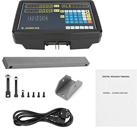 Digitalanzeige 2 achsen,Digital Readout 2 Achsen Digitalanzeige Digitalanzeige mit Zubehör für Drehfräsmaschine EU Stecker 110-240V, Skala Digitalanzeige