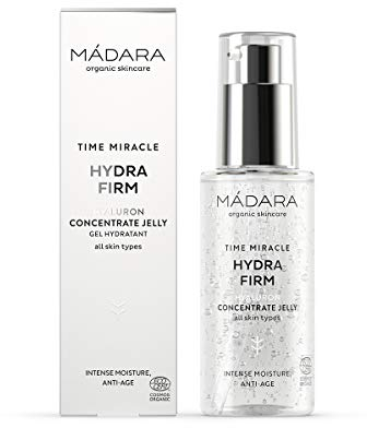 MÁDARA Organic Skincare | Time Miracle Hydra Firm Hyaluron Concentrate Jelly – 75ml, für Gesicht, Moisturizer mit multimolekularer Hyaluronsäure, 100% natürlich, vegan, Ecocert-zertifiziert