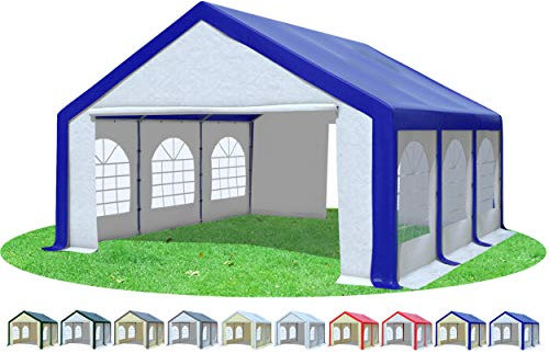 Stabilezelte Partyzelt 5x6m Modular Professional PVC 500 g/m² mit Fenster BLAU Weiss