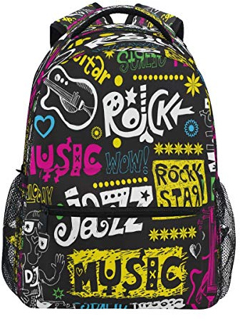 Musique Jazz Rock Roll Sac à Dos Cartable pour Enfant Garçons Filles Étudiants Bandoulière Sacs De Voyage pour Femmes Hommes