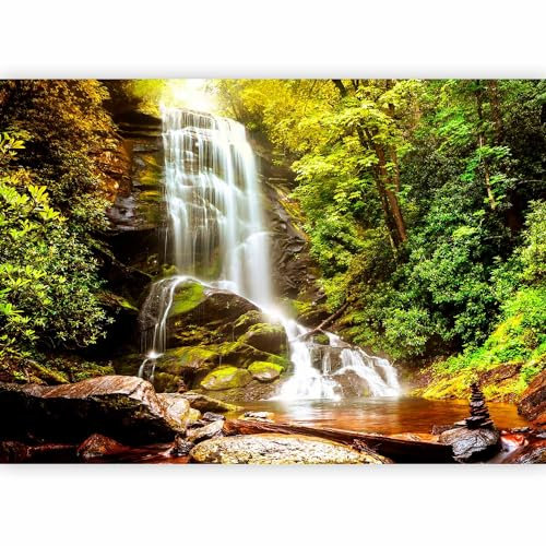 murando Photo Wallpaper Waterfall 392x280 cm Peel and Stick Self-Adhesive Foil Print Wall Mural Nature Landscape Forest Lake c-C-0446-a-a