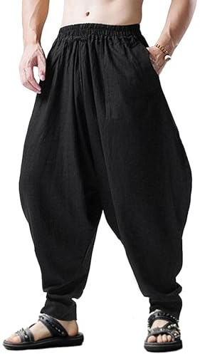 AITFINEISM Herren Aladdin Hippie Harem Pants Hose