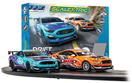 Scalextric Rennbahn-Sets für Kinder - Drift 360 Autos Speed Track - Elektrische Rennstrecken für Jungen & Mädchen 5+, Slot Car Rennstrecken - 1:32 Maßstab Mini Autorennsets, Jungen