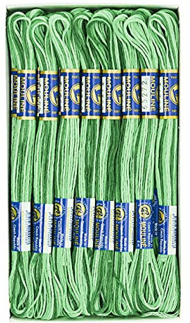 24 Docken Stickgarn je ca. 8m / Sticktwist mit Farbverlauf 100% Baumwolle Stickerei Farbwahl, Farbe :61152 Frühlingsgrün