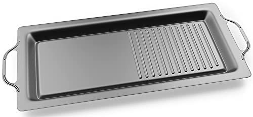 RidgeMonkey Grilla BBQ Hotplate 47,5x21x2cm - Grillplatte zum Angeln, Kochplatte für Angelgrill, Kochplatte für Gasgrill, Bratpfanne für Grill