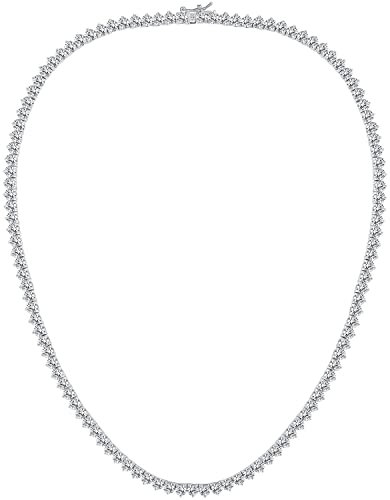 GMESME 18K White Gold Plated Cubic Zirconia Classic Tennis Necklace (24inch), Zirkonia
