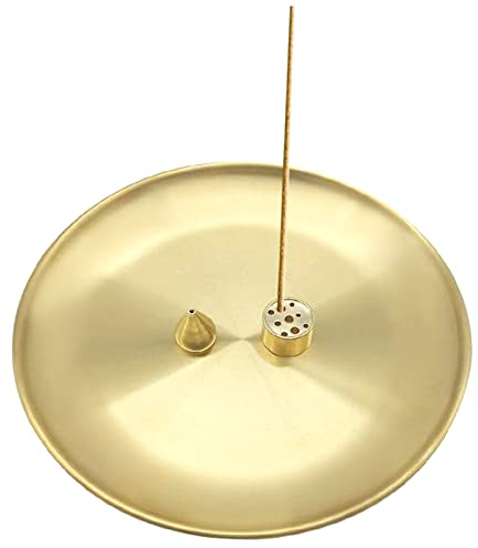 Liekadijiae 3 en 1 Quemador de Incienso de Latón, Quemador de Incienso Grande, Lotus Ash Catcher, Soportes para Varillas de Incienso de Latón, Porta-Incienso para Yoga Casa de Té Zen Aroma Ornament