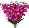 HOKPA Künstliche Orchideenstiele, 68 cm, 12 Stück, lila-rote Seiden-Orchideen, Blumen für Hochzeit, Brautstrauß, Knopflochblumen, Tischdekoration, Outdoor-Dekoration