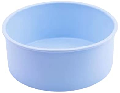 WATAWATA 6 Inch Silicone Cake Tins Cake Moulds Reusable Baking Cases Muffin Molds Cups Trays for Air Fryer of Muffins Puddings Bread (Blue, 6 inch)