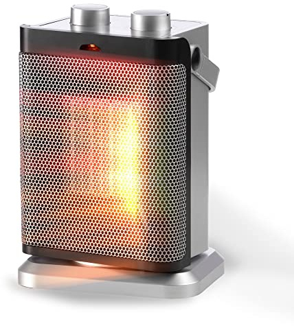 ASAB Ceramic Fan Heater 1800W Portable Electric Heater 2 Heat Settings Modes Low Energy Consumption Adjustable Thermostat Automatic Oscillation Lightweight And Portable Perfect For Home And Office Fan