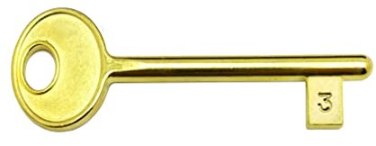 Chiave per SOLO Serrature a Incasso AGB. (CIFRATURA N. 3, Ottonato)