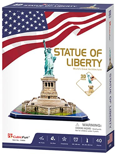 Statue of Liberty - 3D Puzzle Kinder | 3D Puzzle Erwachsen | Modellbausatz Erwachsene | Maquette Jouet Geschenk Für Kinder 40 Teilen