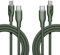 VOLTME 2-Pack Cable USB C Carga Rápida 60W 3A Tipo C a USB C para Samsung Galaxy S22, iPad Pro 2021, Mini 6, Air 4, MacBook Pro 2020, Switch (USB 2.0) 6.0ft / 1.80m Verde