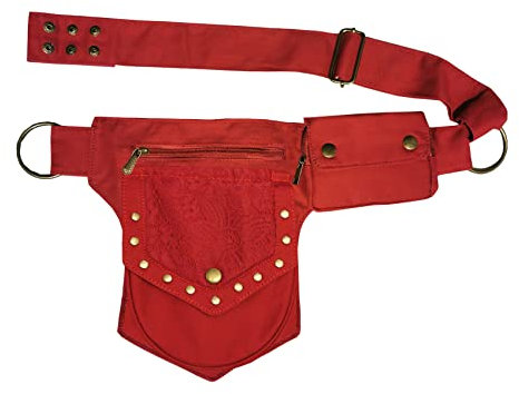 Vanlison Renaissance Spitzen-Hüfttasche für Damen – Festival & Oberschenkeltasche, Rot/Ausflug, einfarbig (Getaway Solids), Medium