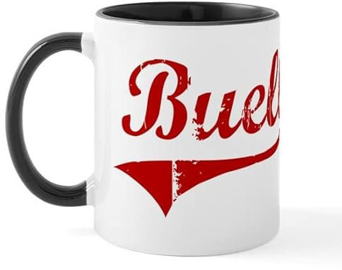 Buell (Red Vintage) Tasse Keramik Kaffeetasse, Teetasse, 325 ml