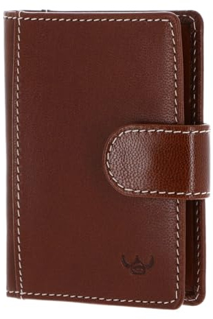 Golden Head Leder Bari RFID Protect Kartenetui mit Riegel 4516 Cognac braun