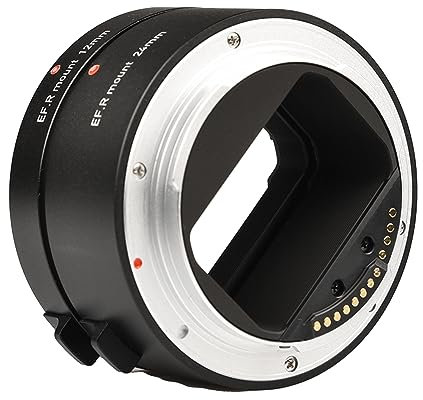 Camnoon Automatische Verlängerungsrohre, 12 mm + 24 mm, R-Mount, Makro-Röhren-Set, kompatibel mit Canon RF-Mount-Objektiven und Canon R5/R6/R7/R10 Kamera
