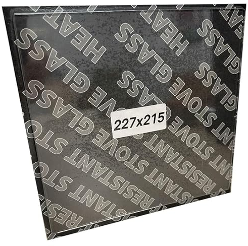 Chimsoc Hunter Herald 8/14 - Cristal de repuesto para estufa (doble puerta/Midi 14/quemador de leña mediano (227 mm x 215 mm, rectangular)