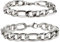 MILAKOO Edelstahl Armband für Männer Länge 20cm silber Liebhaber Armkette mit Geschenkebox (2 Stück)