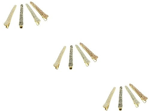 Beavorty Molletta Parrucchiere Strass 12 Pz Molletta Tiara Fermagli Per in Alligatore Fermagli Per in Cristallo Fermagli Per in Coccodrillo Con Strass Perla Copricapo Presa Tornante Mancare