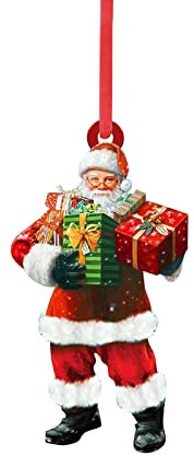 Baumschmuck Feuerwehrauto mit Weihnachtsbaum - Baumkugel Feuerwehr, 2D-Acryl-Weihnachtsschmuck Auto Weihnachtsdeko, Christbaumkugel, Christbaumschmuck, Weihnachten