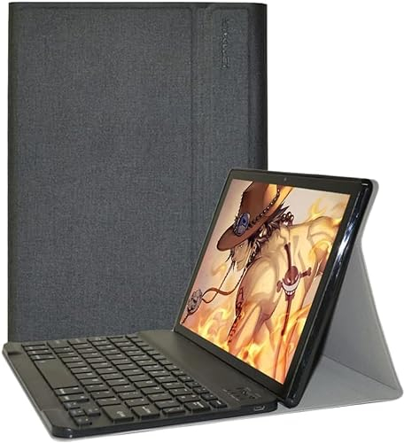 YGoal Tastatur Hülle für TECLAST M50 PRO, QWERTZ Layout Ultra-Dünn Hülle mit 7 Farben Hintergrundbeleuchtung Abnehmbarer Deutsches Tastatur für TECLAST M50 PRO 10.1, Schwarz