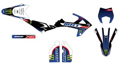 Deko-Set für Motorrad, anpassbar, für Rieju MRT 50 von 2022 bis 2023, Grim, Blau/Rot