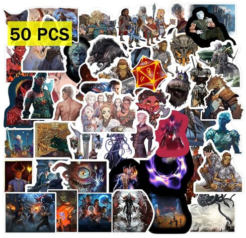 GTOTd Baldur's Gate Stickers (50Pcs Large Size) Gifts Merch Decoartions Laptop Party Supplies for Water Bottle Sticker Luggage Skateboard Room Decor Teens