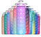 WHIPY 500ML Water Bottle with Straw - Leak-Proof & BPA Free Reusable Sports Bottle - Motivational Time Markings for Hydration Durable Drink Bottle for Gym, Sports, Outdoor, Cycling (Purple & Blue)