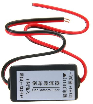 MICMXMO Auto Rückfahrkamera Filter, Signalfilter 12 V DC Leistungsrelais Kondensator Rückfahrkamera Filter Gleichrichter für Auto Reverse Rückfahrkamera