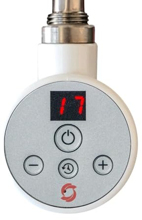 600w White Thermostatic Digital Electric Heating Element Nova Electric Towel Rail Heater