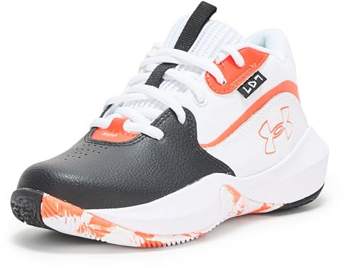 Under Armour Unisex Ua Lockdown 7 Basketballschuhe, 005 Black White Ares Red, 2 UK Child