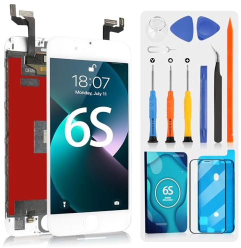 Pantalla LCD para iPhone 6S Display para iPhone 6S A1633, A1688, A1691, A1700 Reemplazo de la Pantalla Táctil Digitizer Full Assembly con Herramientas (Blanco, 4.7)