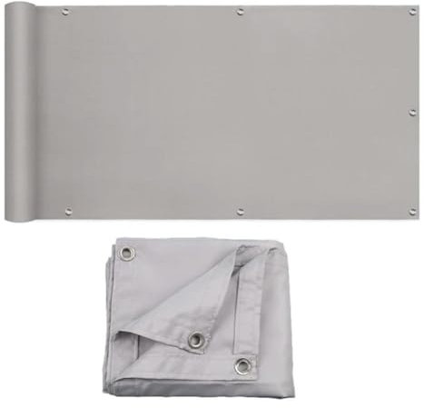 Tissu polyester imperméable 300D anti-UV pour maison, hôtel, terrasse, brise-vent, clôture, balcon, brise-vue, gris, 0,45 m x 2 m