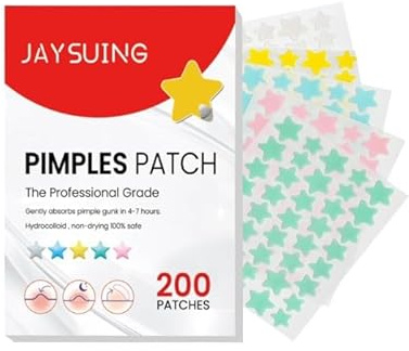 Jowxsx 1 Pack 200 Patches Pimple Patches Star Shaped Hydrocolloid Acne Patches Absorbing Patch Spot Cover Stickers for Face Skin Care Pore Cleansing Strips Treatments and Masks