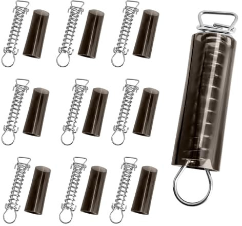 Keycci 10 Pack Stainless Steel Spring with Stopper D Ring & Vinyl Spring Sleeves, Pool Winter Cover Spring with Pool Safety Protective Spring Cover for In-Ground Swimming Pool
