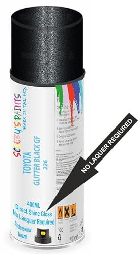 SCOOBYS PAINTS BACK IN THE MIX Direct Gloss Aerosol Spray Paint For Toyota Glitter Black Gf Code: 226 No Lacquer Required
