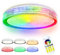 XMTECH 60W RGB LED Deckenleuchte Farbwechsel Deckenlampe Dimmbar Sternenhimmel-Effekt-Grauer Ring, 2800-6500K Lampe Deckenbeleuchtung mit Fernbedienung für Wohnzimmer Schlafzimmer Kinderzimmer Küche