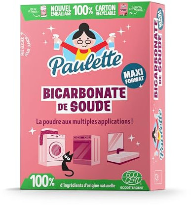 Paulette - Bicarbonate de Soude – Nettoie en Douceur, Ravive les Couleurs, Neutralise les Mauvaises Odeurs – Authentique et Naturel, Ecocert - 1kg